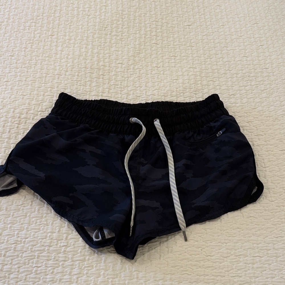 Vuori Black Elastic Waist Shorts